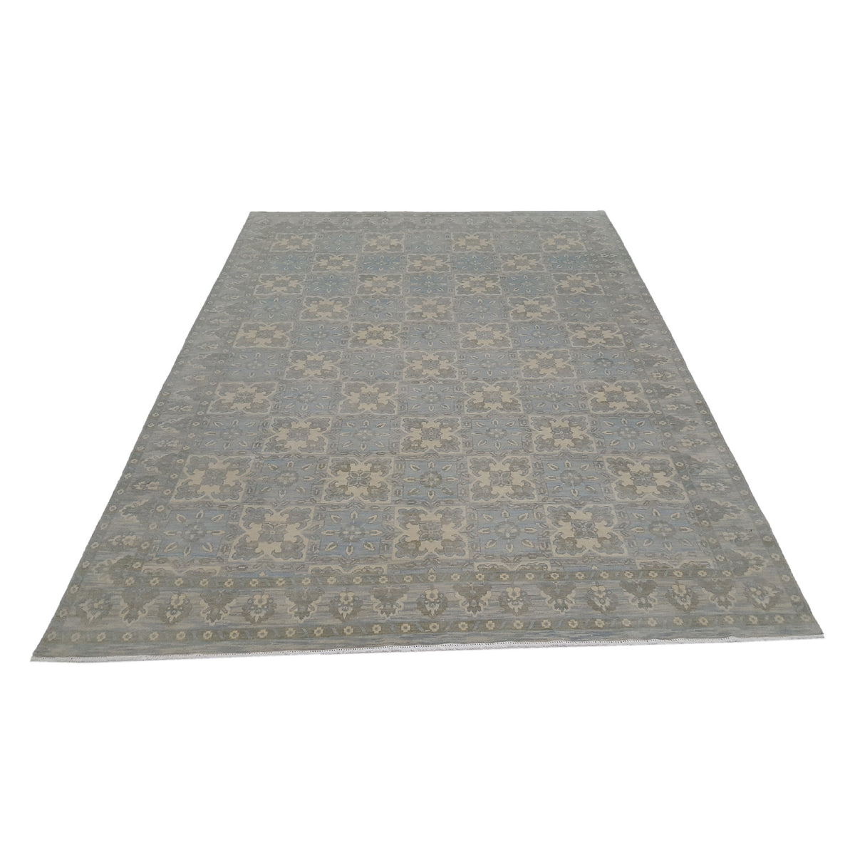 Pacific Khotan 39545 Beige Green Transitional Hand Knotted Rug