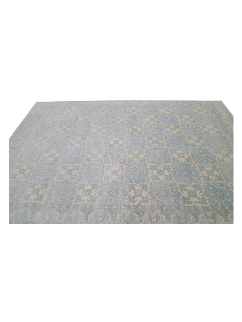 Pacific Khotan 39545 Beige Green Transitional Hand Knotted Rug