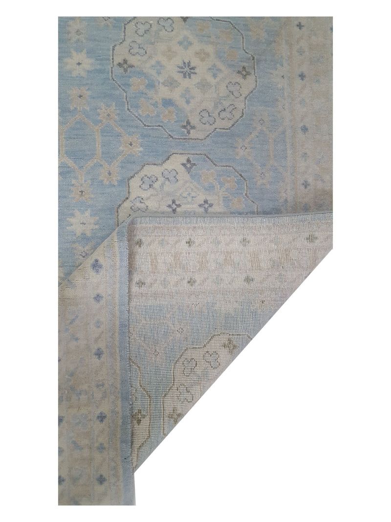Pacific Khotan 39549 Aqua Ivory Transitional Hand Knotted Rug