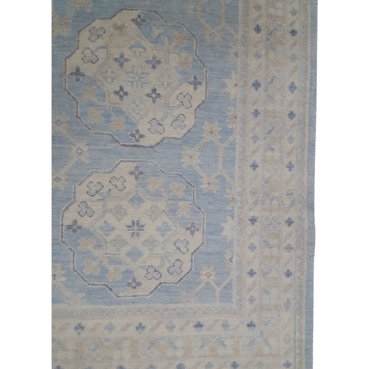 Pacific Khotan 39549 Aqua Ivory Transitional Hand Knotted Rug