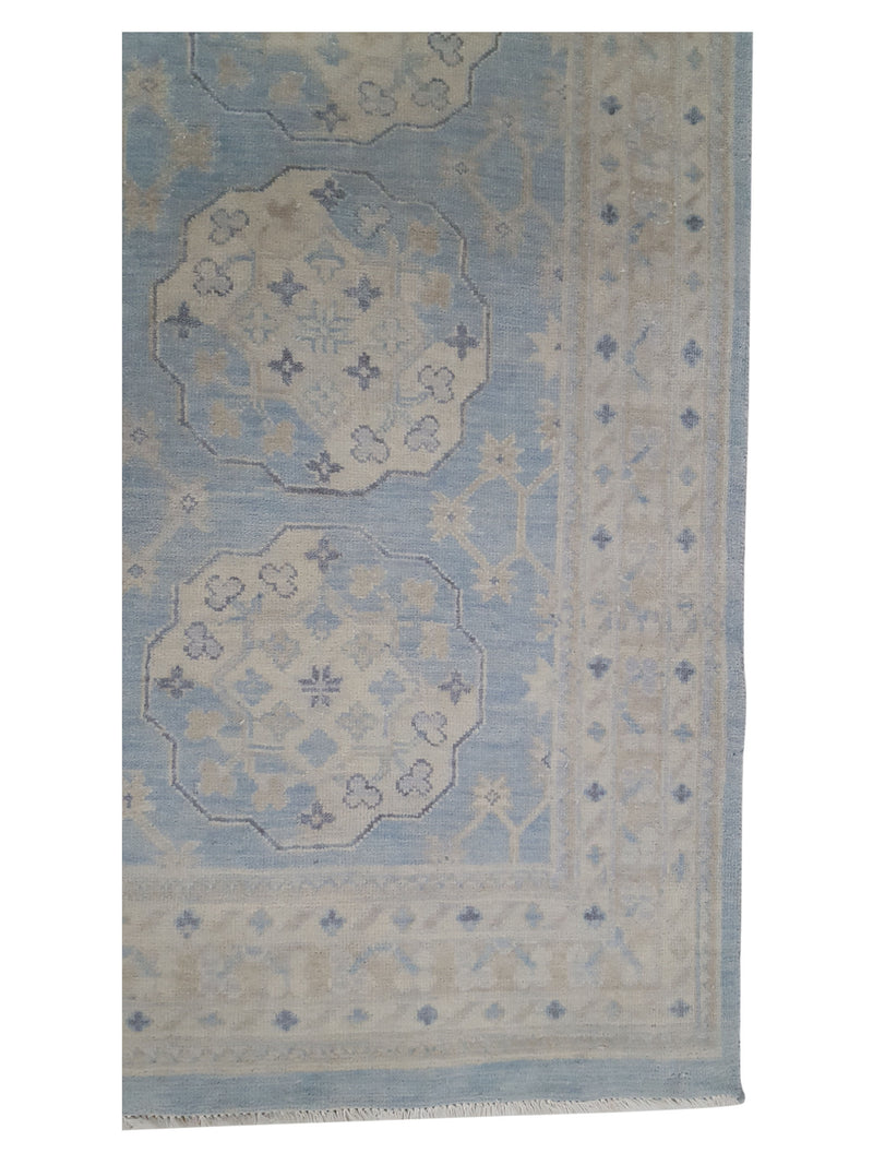 Pacific Khotan 39549 Aqua Ivory Transitional Hand Knotted Rug