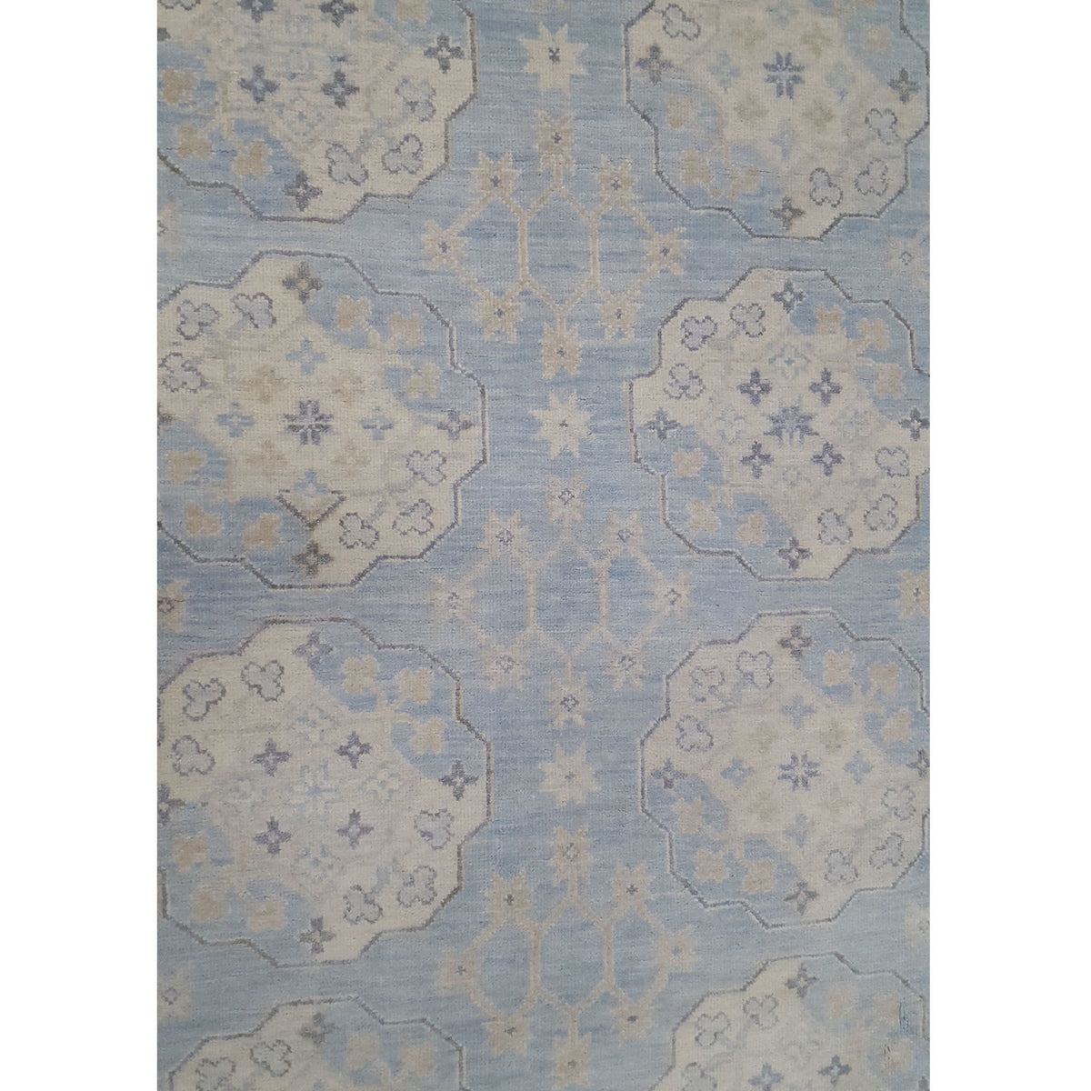 Pacific Khotan 39549 Aqua Ivory Transitional Hand Knotted Rug