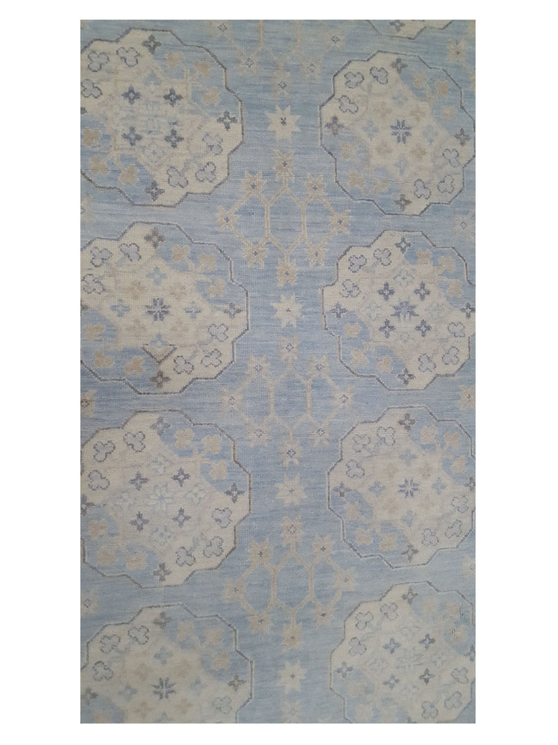 Pacific Khotan 39549 Aqua Ivory Transitional Hand Knotted Rug