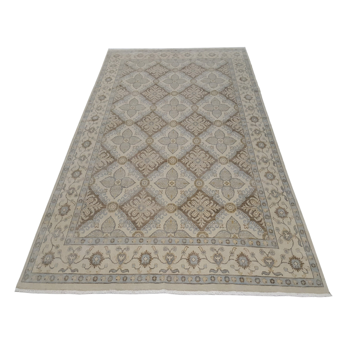 Pacific Khotan 39551 Beige Beige Transitional Hand Knotted Rug