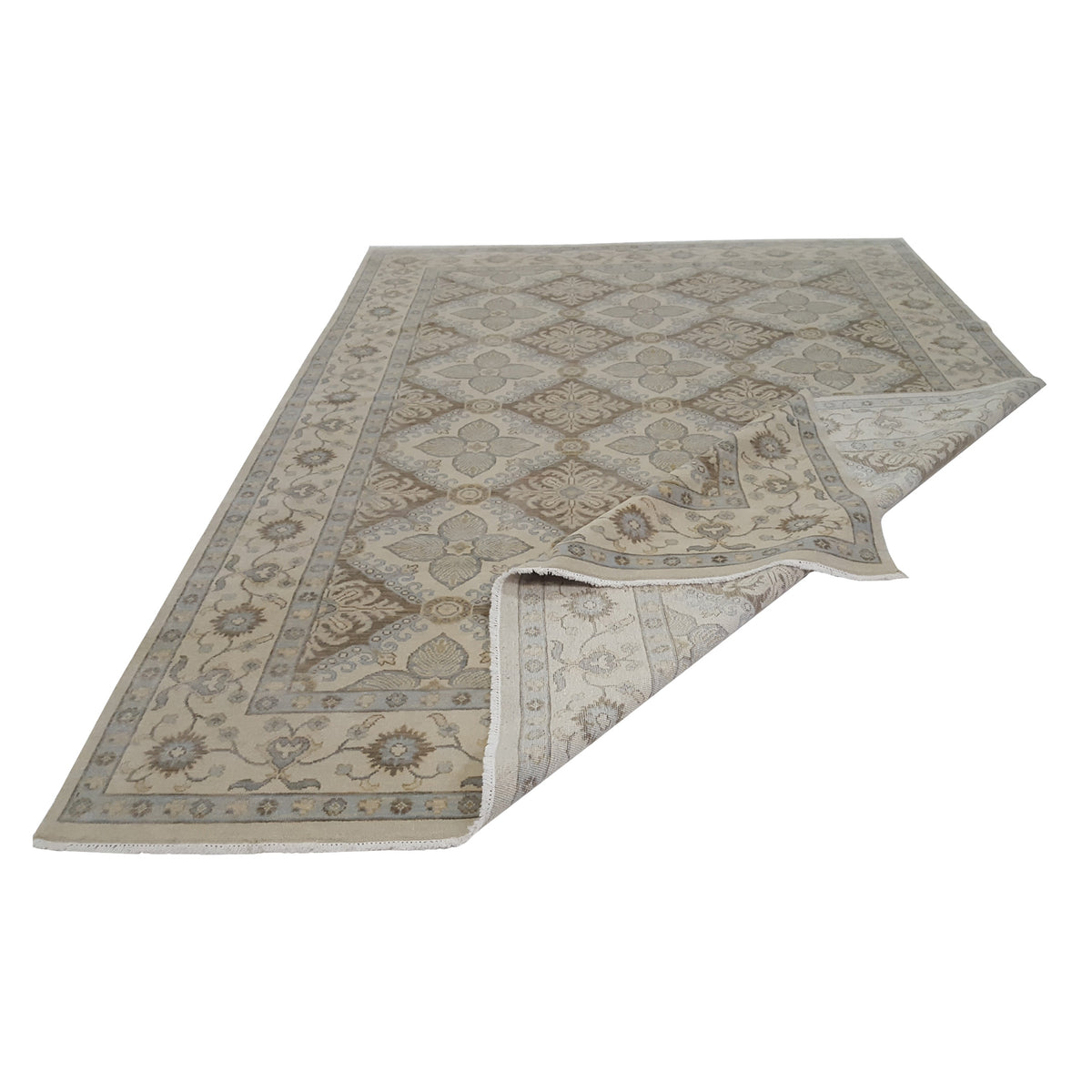 Pacific Khotan 39551 Beige Beige Transitional Hand Knotted Rug