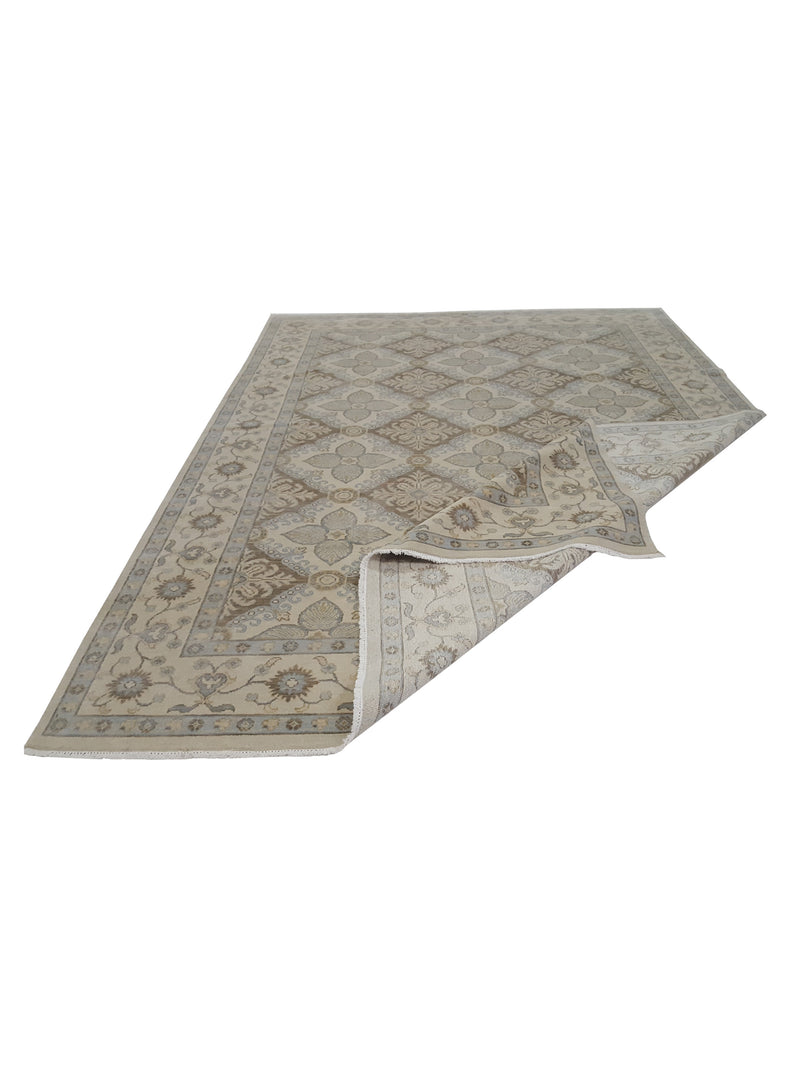 Pacific Khotan 39551 Beige Beige Transitional Hand Knotted Rug