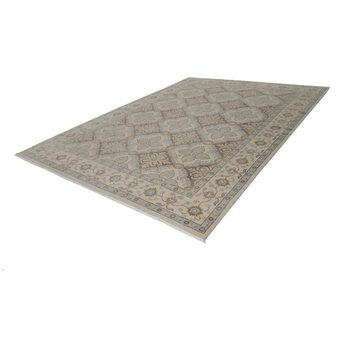 Pacific Khotan 39551 Beige Beige Transitional Hand Knotted Rug