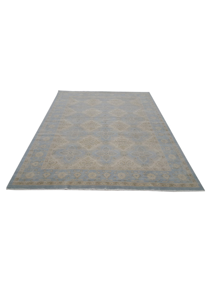 Pacific Khotan 39552 Aqua Aqua Transitional Hand Knotted Rug