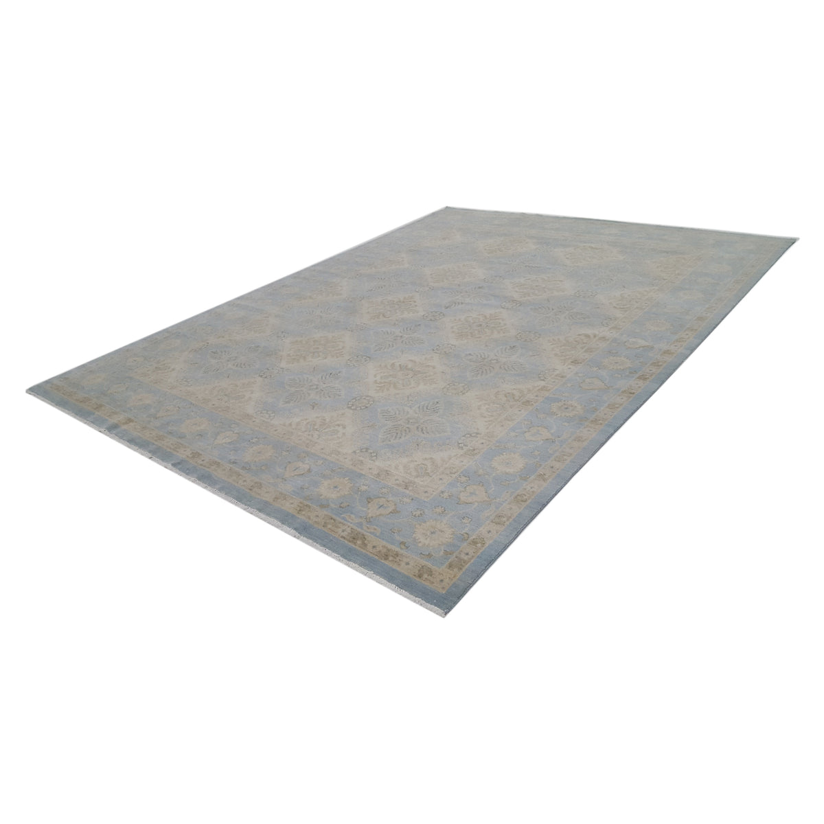 Pacific Khotan 39552 Aqua Aqua Transitional Hand Knotted Rug