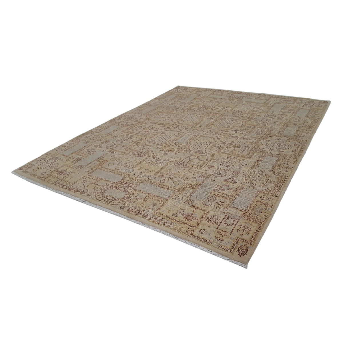 Pacific Jewel 39557 Beige Brown Transitional Hand Knotted Rug