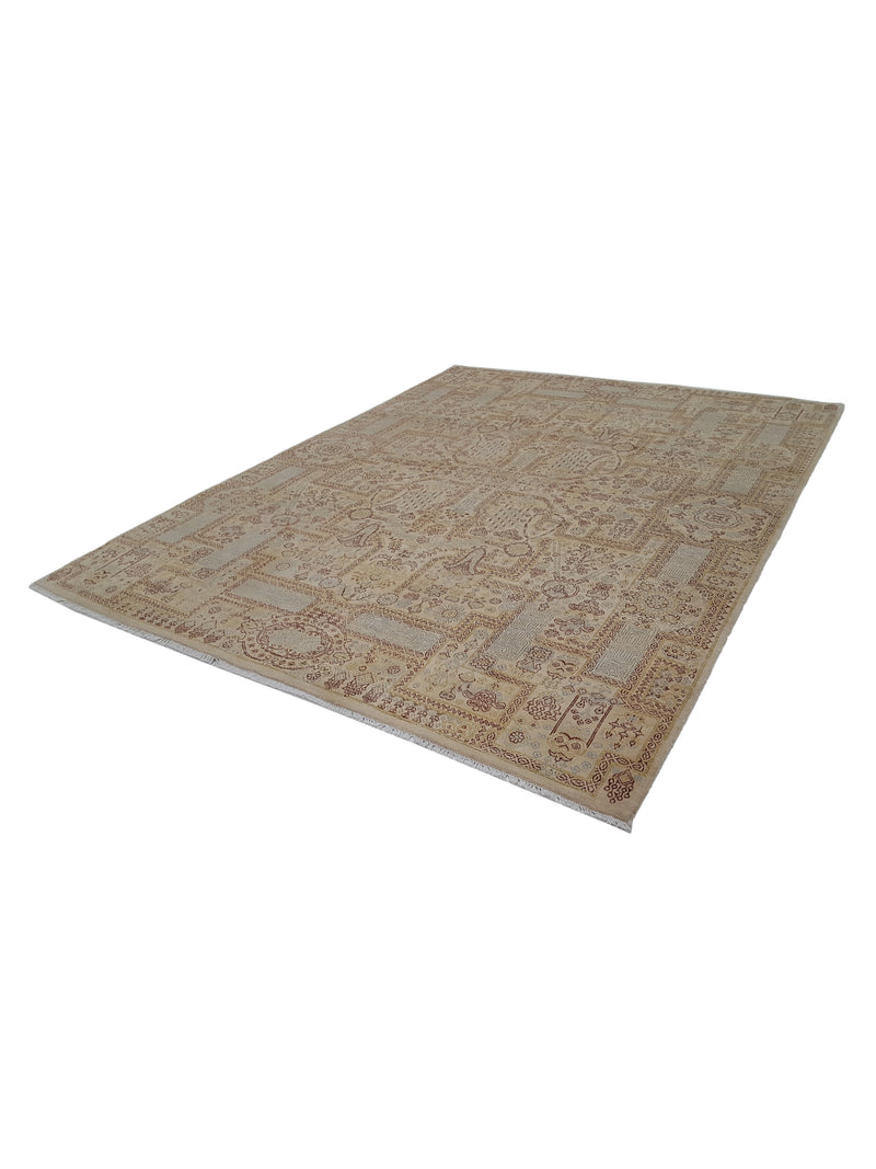 Pacific Jewel 39557 Beige Brown Transitional Hand Knotted Rug