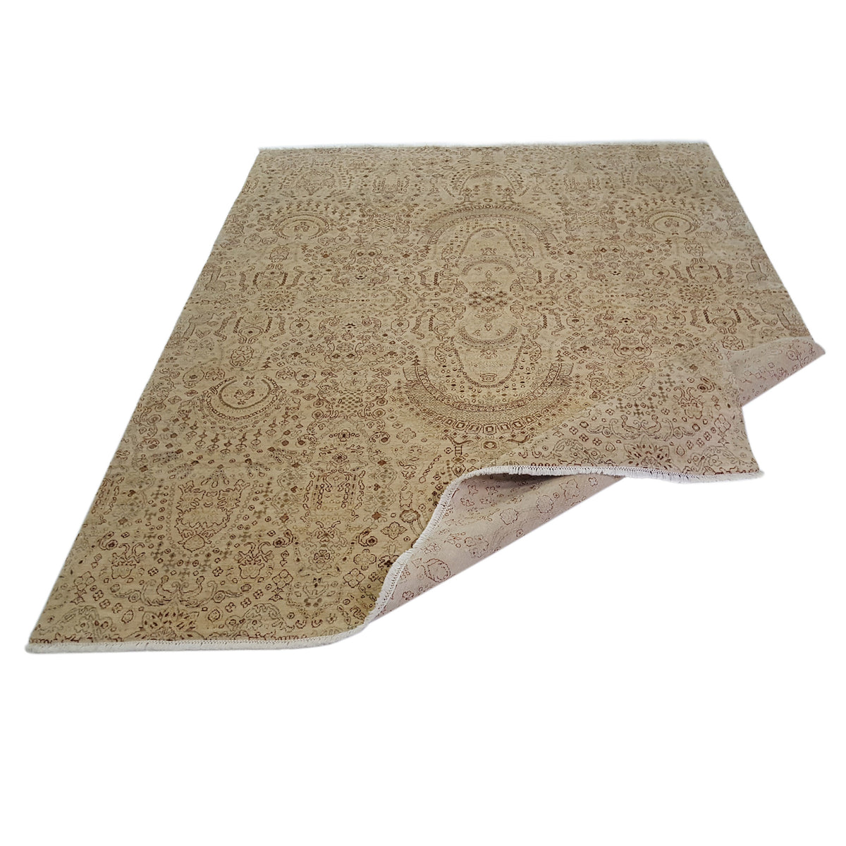 Pacific Jewel 39559 Beige Beige Transitional Hand Knotted Rug