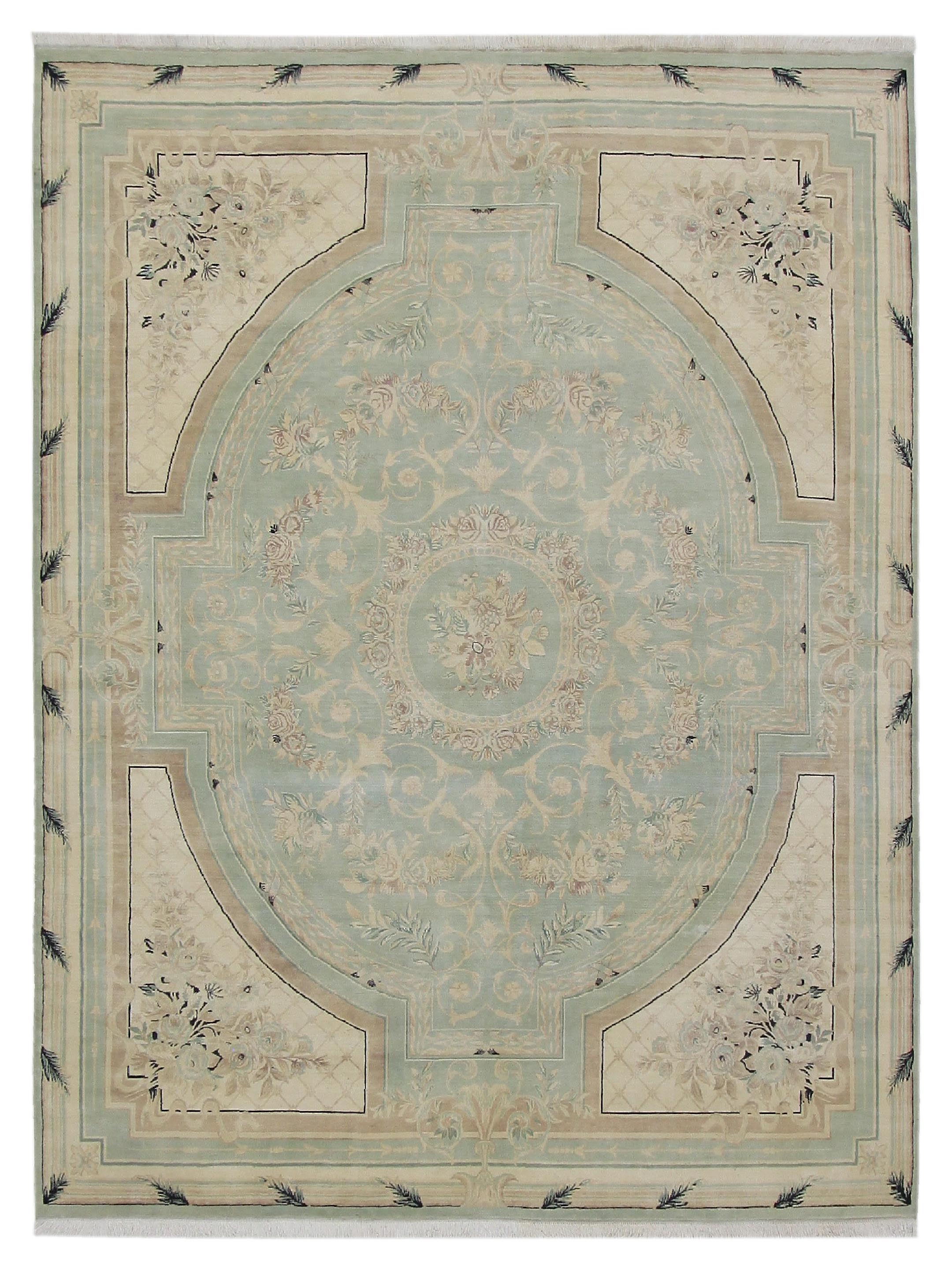 Pacific Classic 39601 Green Ivory Traditional Hand Knotted Rug ...