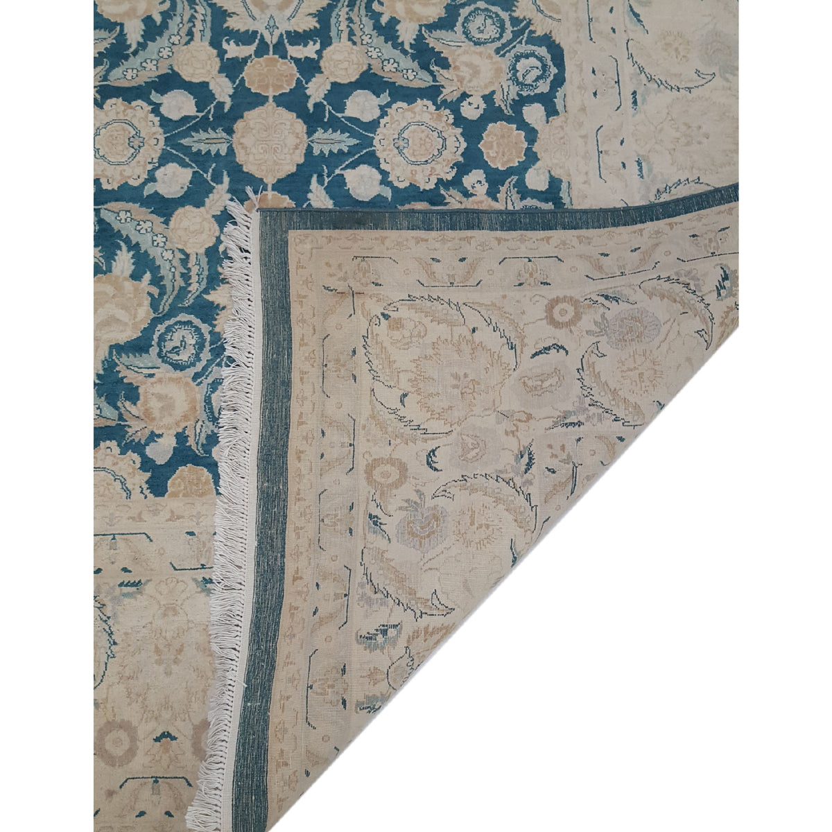 Pacific Classic 39604 Teal Ivory Traditional Hand Knotted Rug
