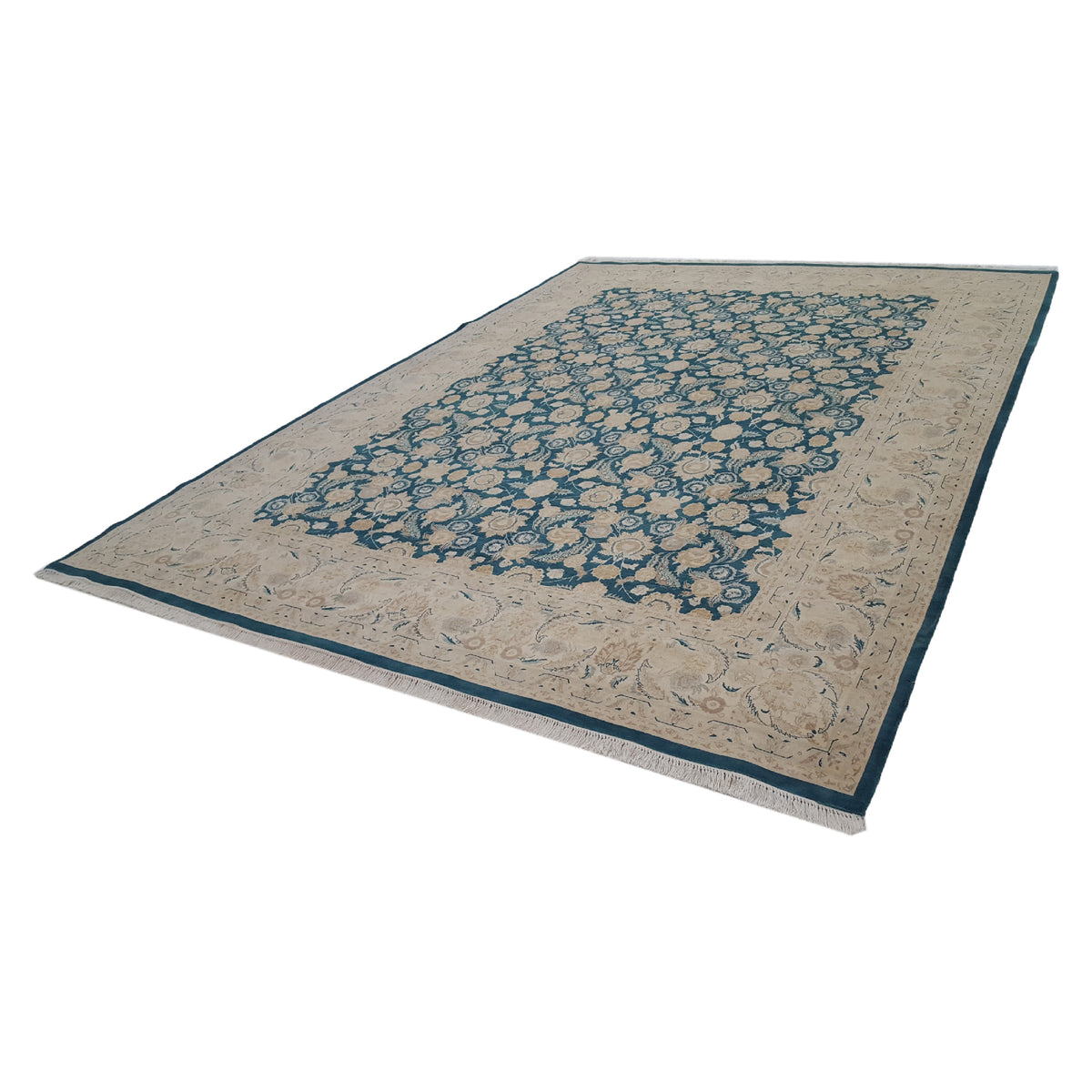 Pacific Classic 39604 Teal Ivory Traditional Hand Knotted Rug