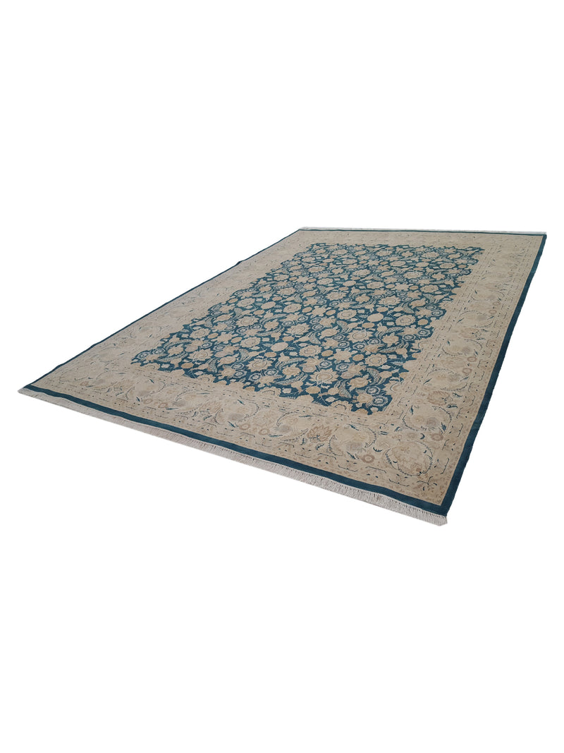 Pacific Classic 39604 Teal Ivory Traditional Hand Knotted Rug