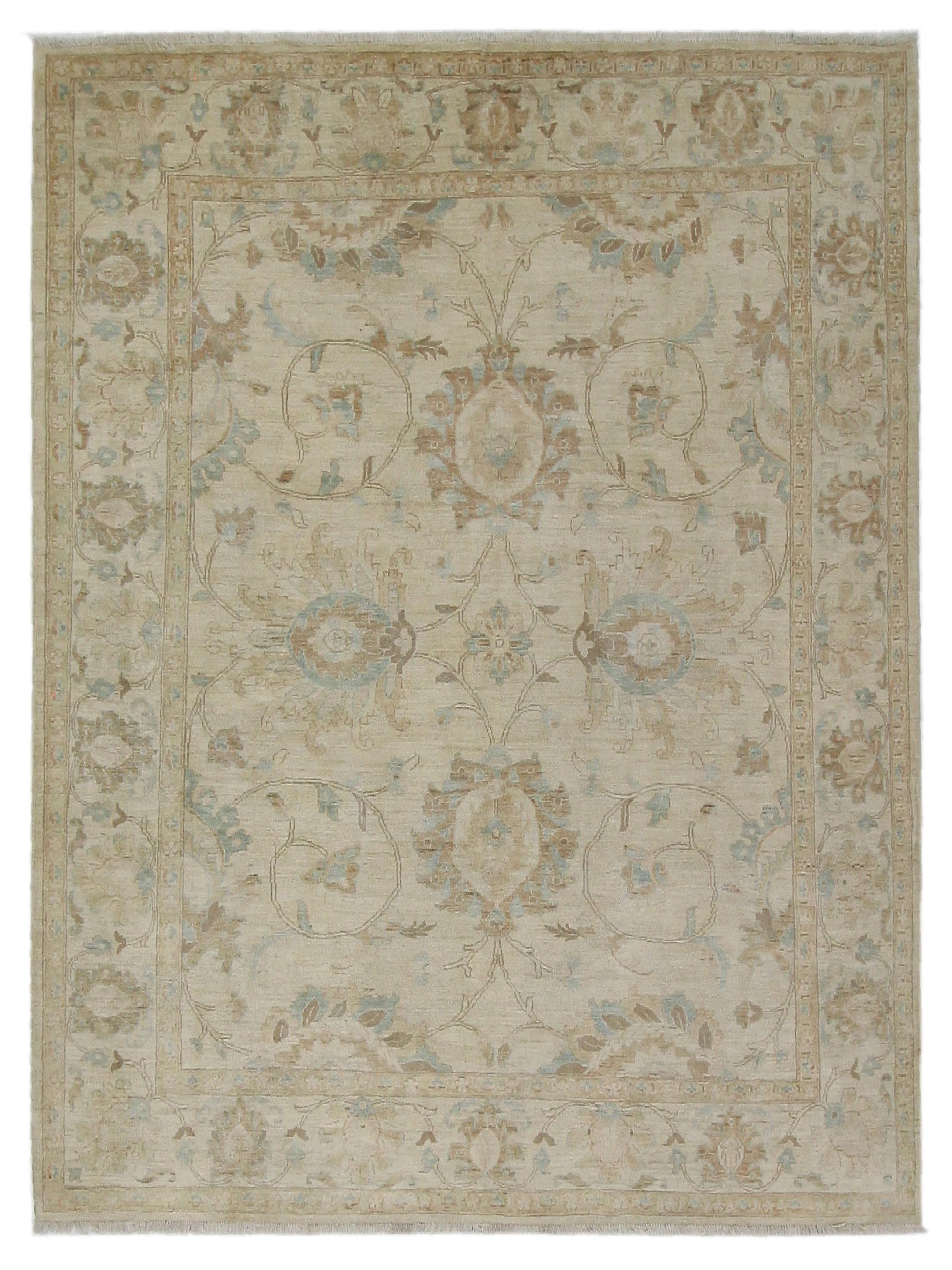 Pacific Ziegler 39632 Ivory Ivory Transitional Hand Knotted Rug ...