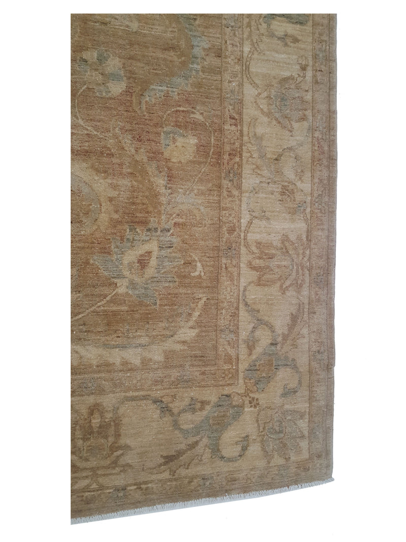 Pacific Ziegler 39637 Brown Beige Transitional Hand Knotted Rug