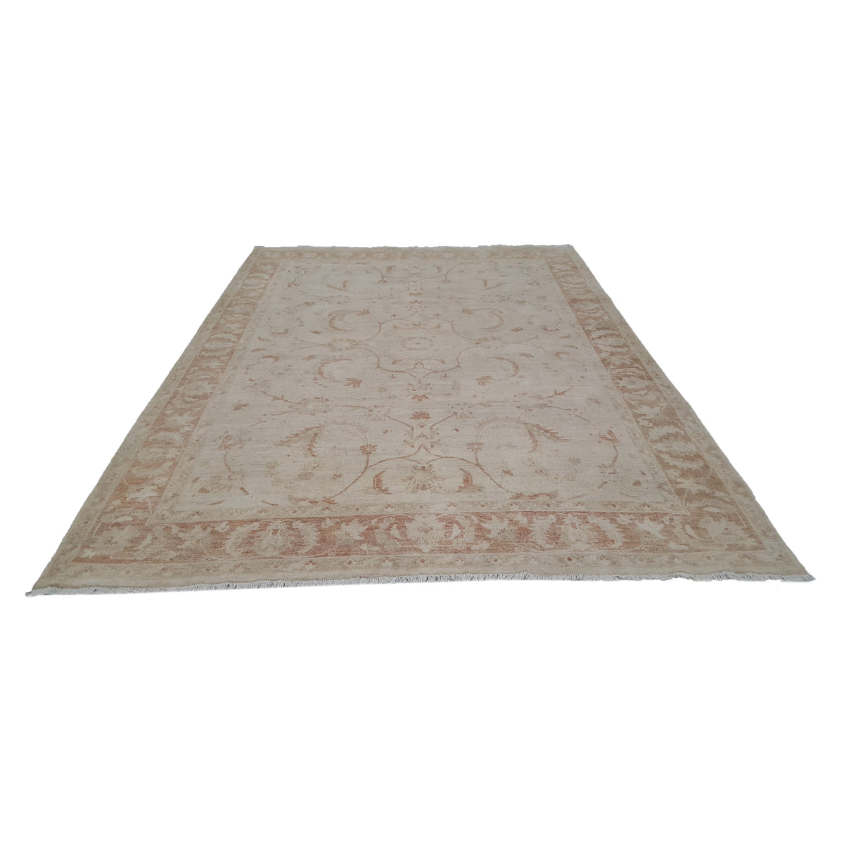 Pacific Ziegler 39646 Ivory Lt.Brown Transitional Hand Knotted Rug