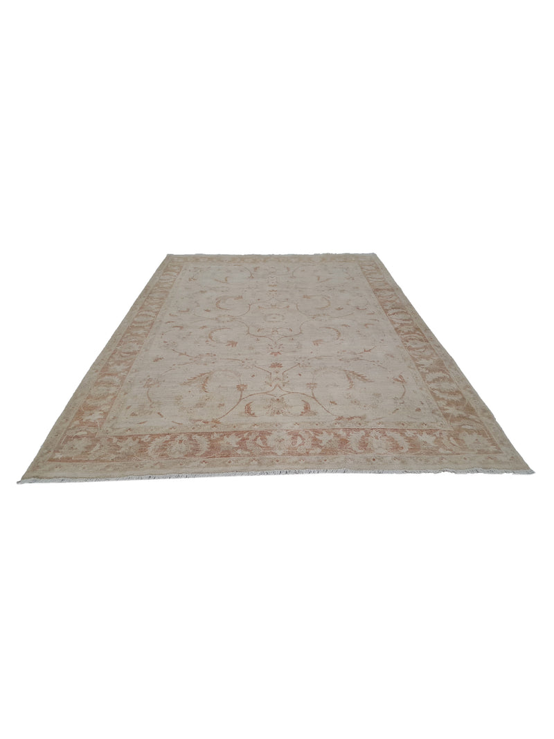 Pacific Ziegler 39646 Ivory Lt.Brown Transitional Hand Knotted Rug