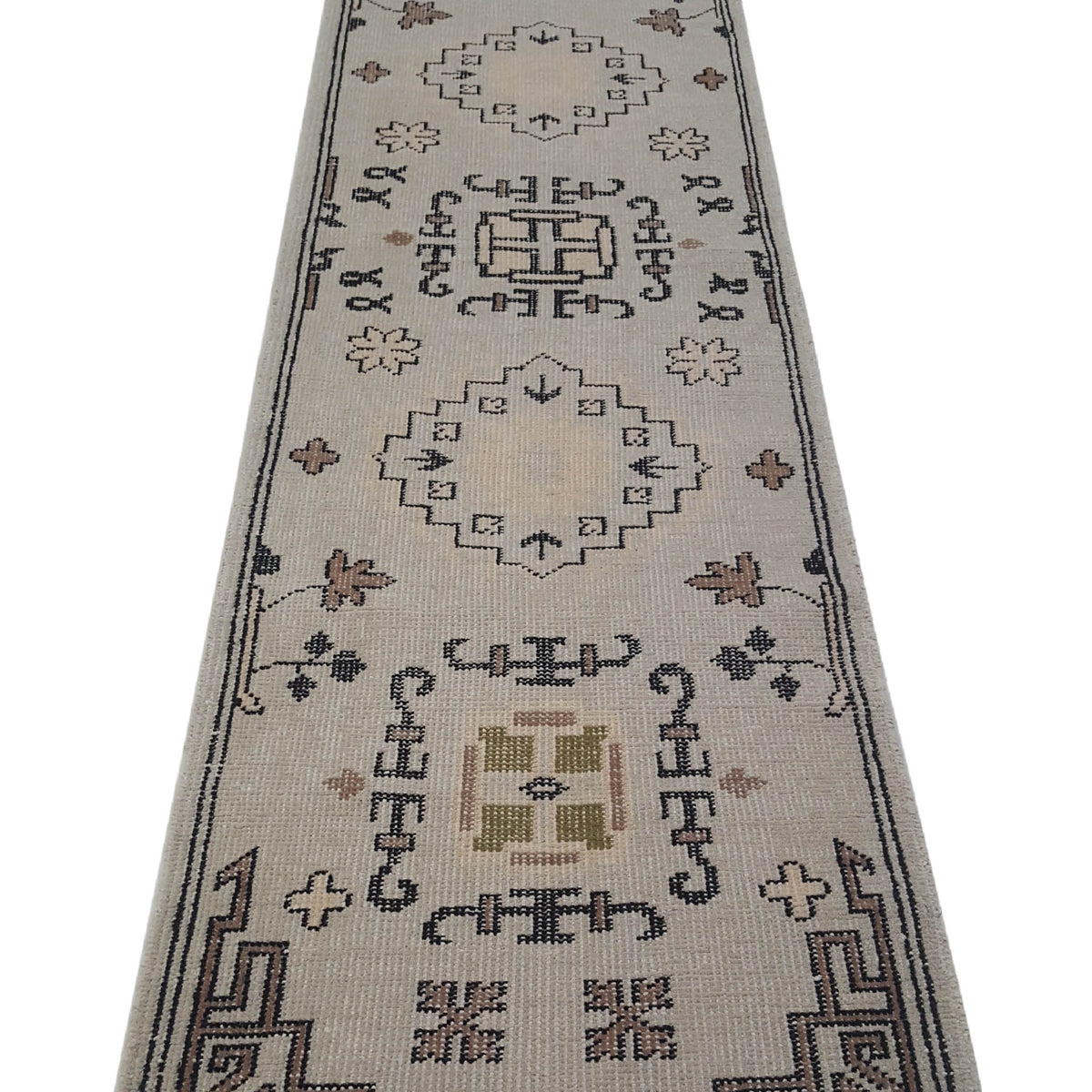 Pacific Vintage Khotan 39691 Beige Grey Vintage Hand Knotted Rug
