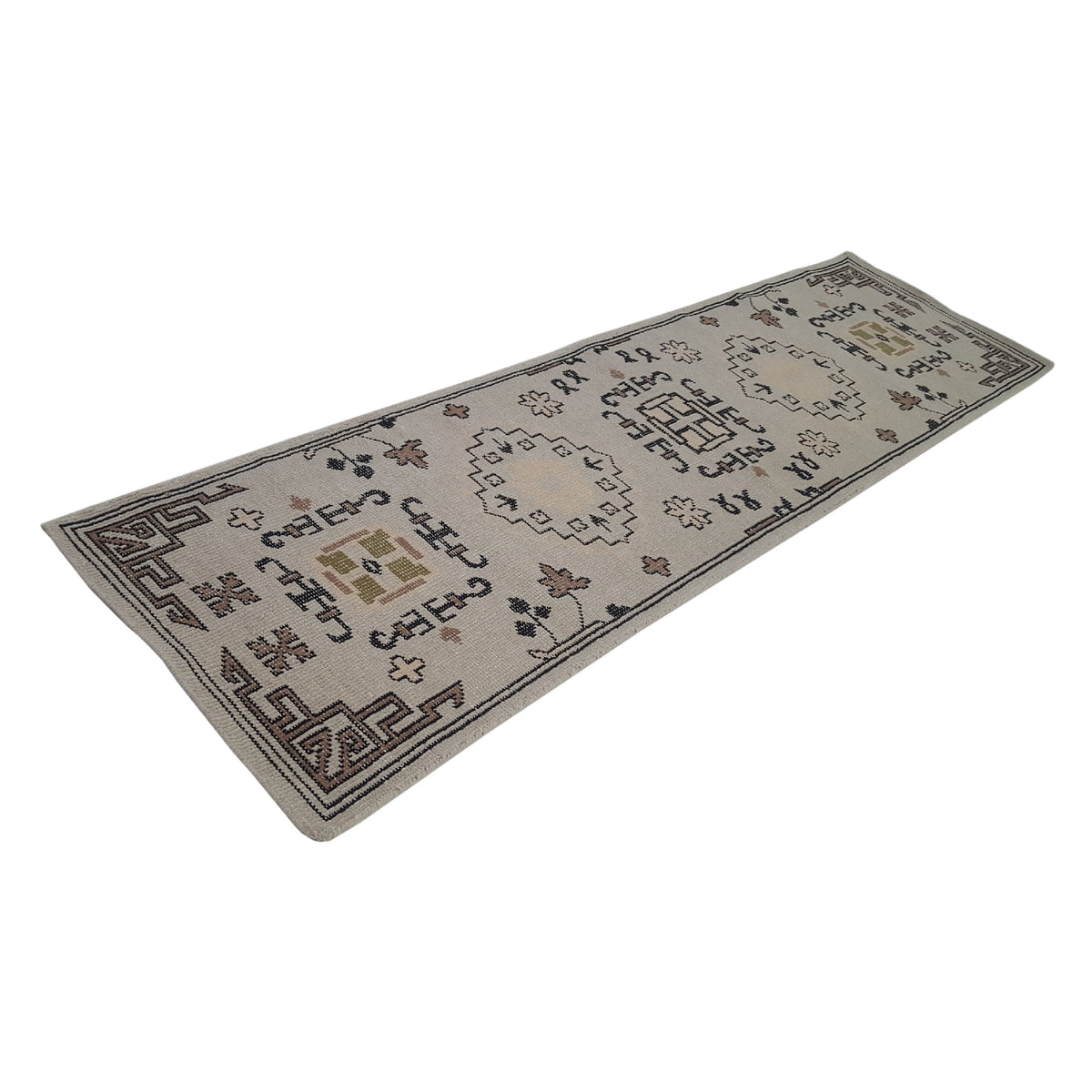 Pacific Vintage Khotan 39691 Beige Grey Vintage Hand Knotted Rug