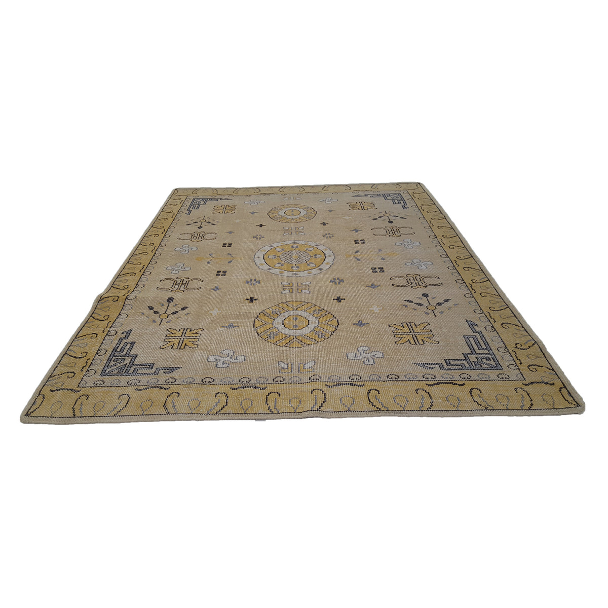 Pacific Vintage Khotan VKHG1 Beige Gold Vintage Hand Knotted Rug