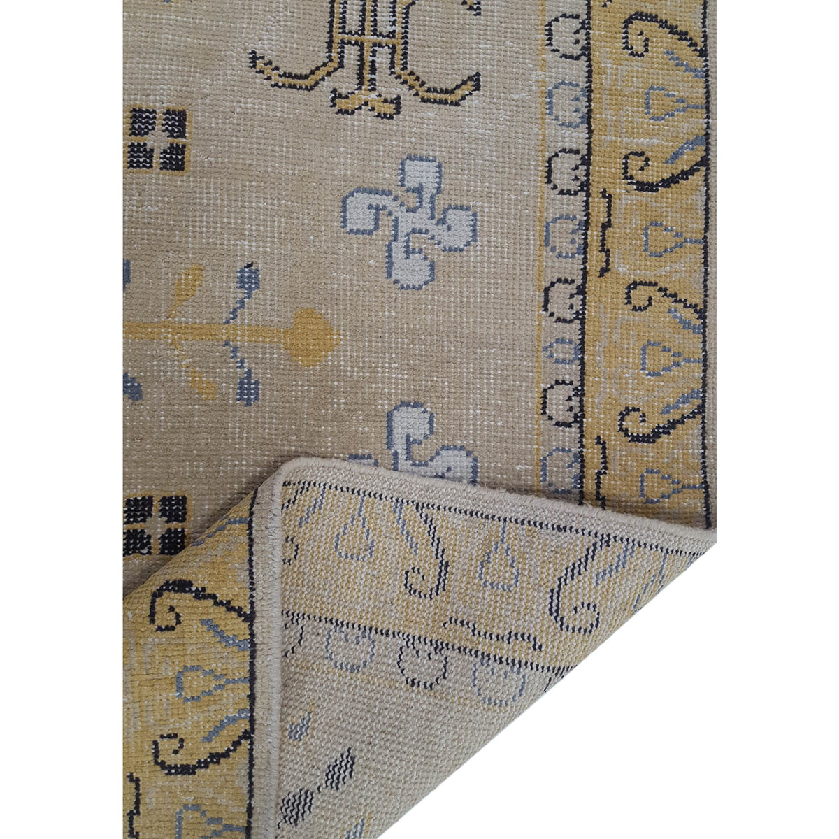 Pacific Vintage Khotan VKHG1 Beige Gold Vintage Hand Knotted Rug