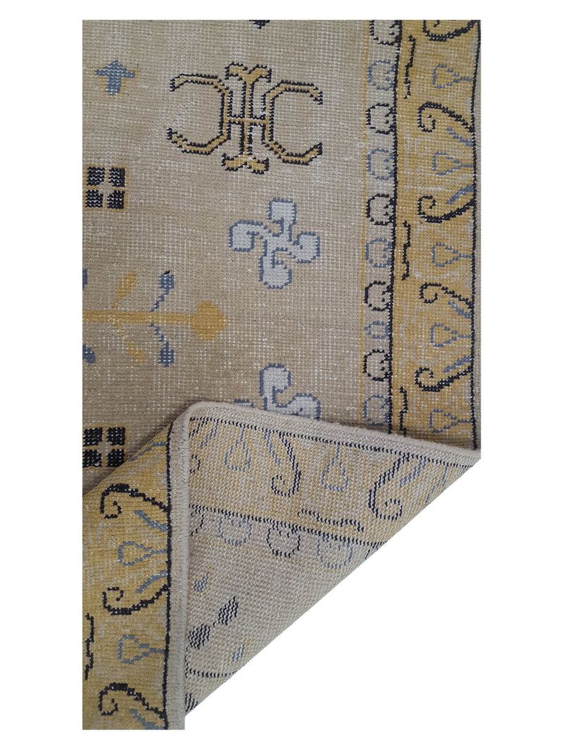 Pacific Vintage Khotan VKHG1 Beige Gold Vintage Hand Knotted Rug