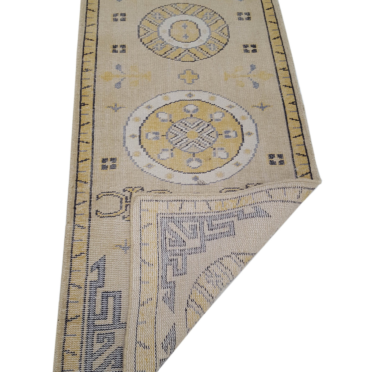 Pacific Vintage Khotan 39701 Beige Gold Vintage Hand Knotted Rug