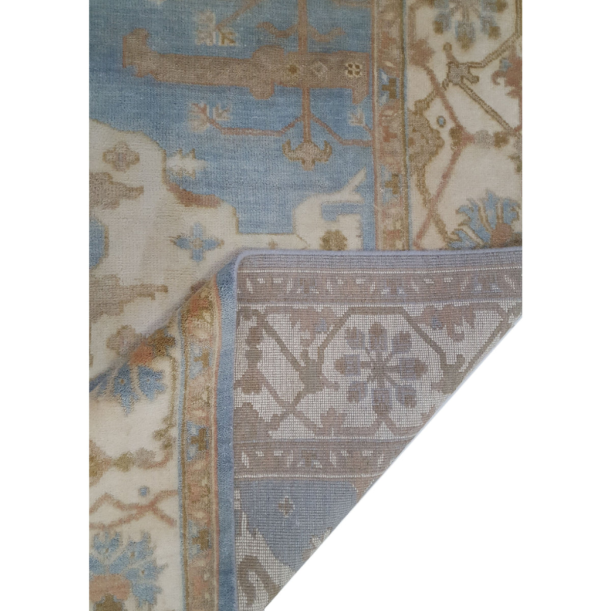 Pacific Marco 39771 Lt.Blue Beige Transitional Hand Knotted Rug