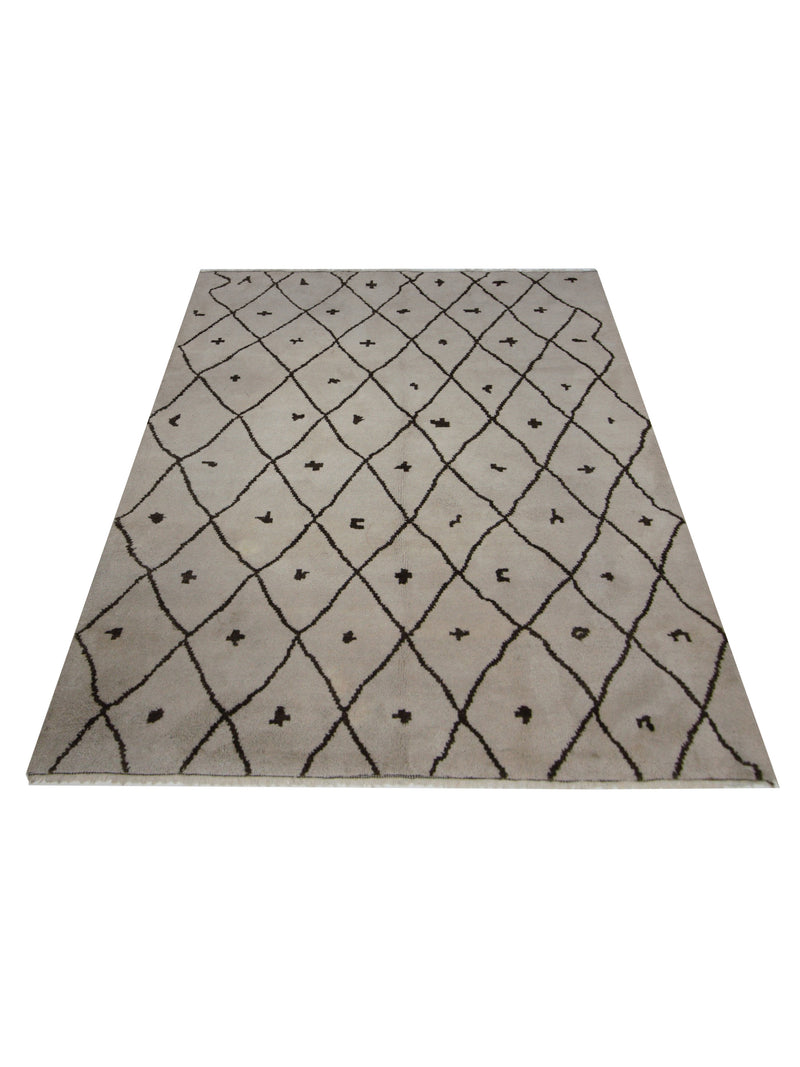 Pacific Moroccan I 39785 Beige Brown Transitional Hand Knotted Rug