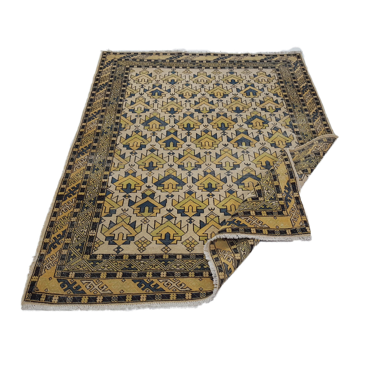 Pacific Caucasian 39793 Ivory Yellow Transitional Hand Knotted Rug