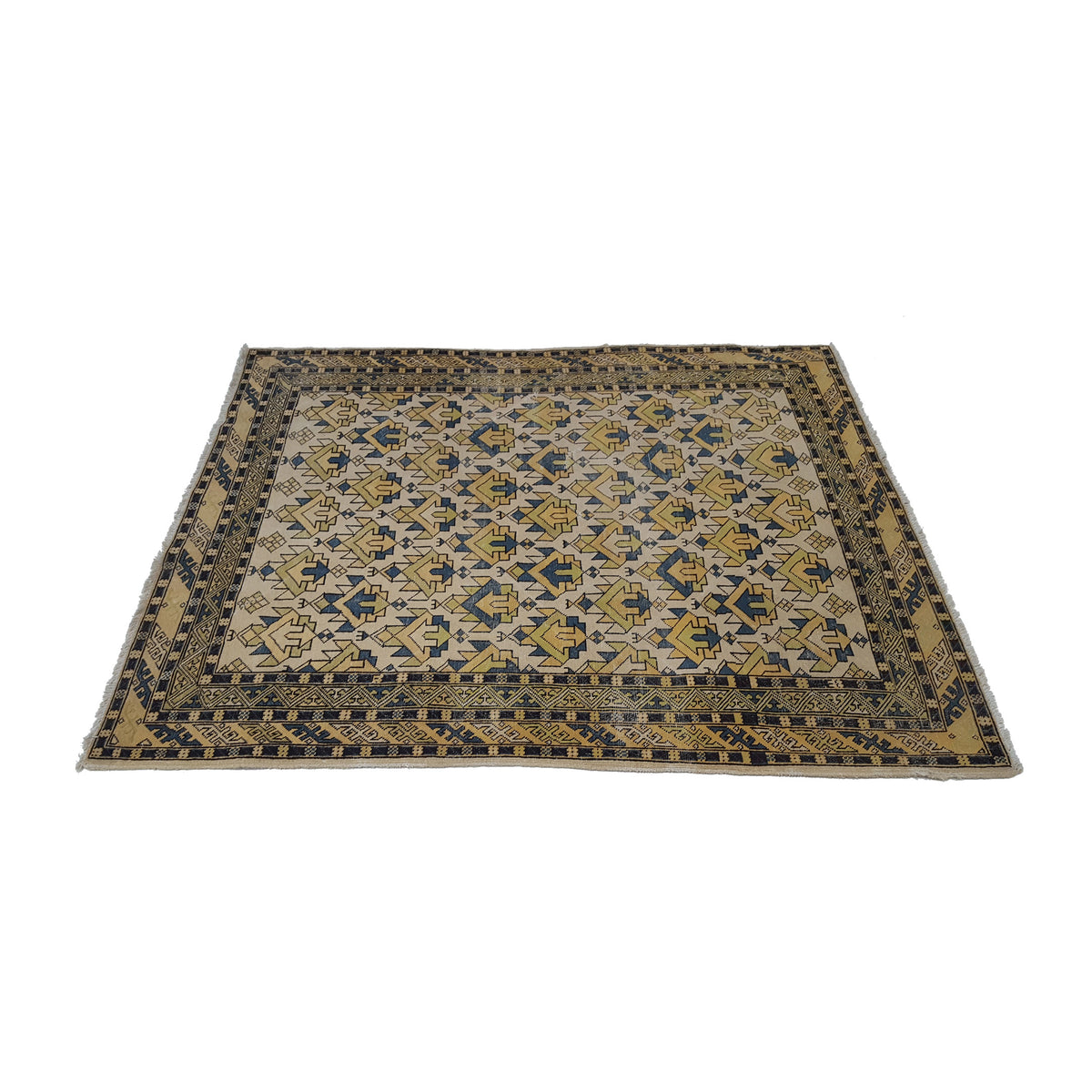 Pacific Caucasian 39793 Ivory Yellow Transitional Hand Knotted Rug