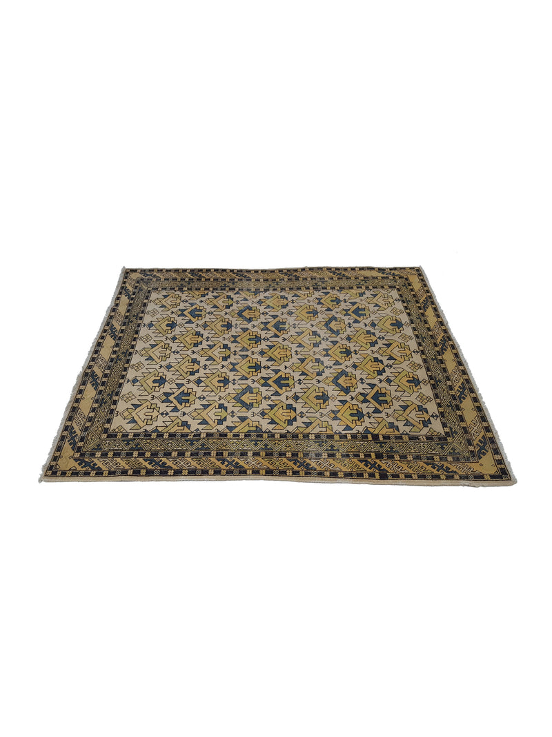 Pacific Caucasian 39793 Ivory Yellow Transitional Hand Knotted Rug