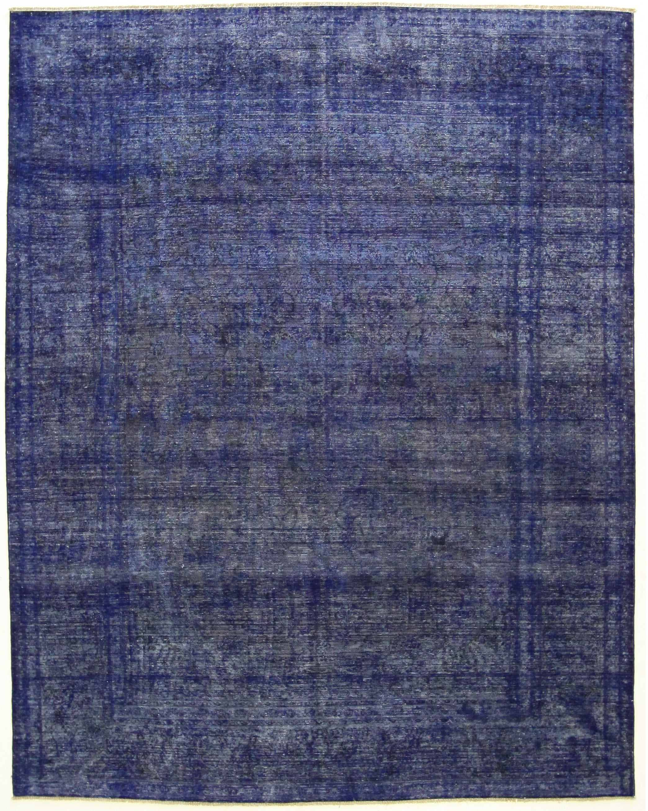 Pacific Vintage Overdyed 39804 Blue Blue Vintage Hand Knotted Rug ...