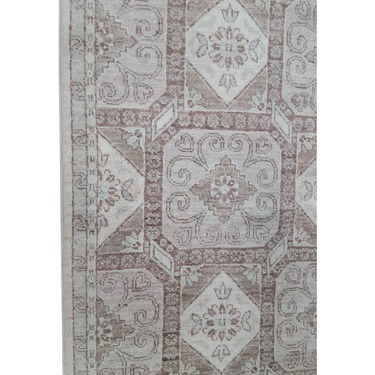 Pacific Ziegler 39822 Ivory Brown Transitional Hand Knotted Rug