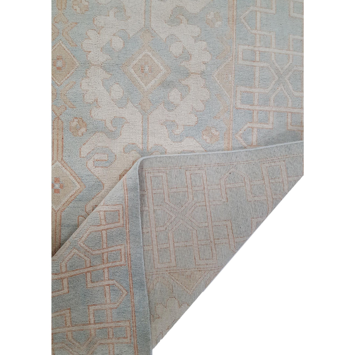 Pacific Khotan 39837 Ivory Ice Blue Transitional Hand Knotted Rug