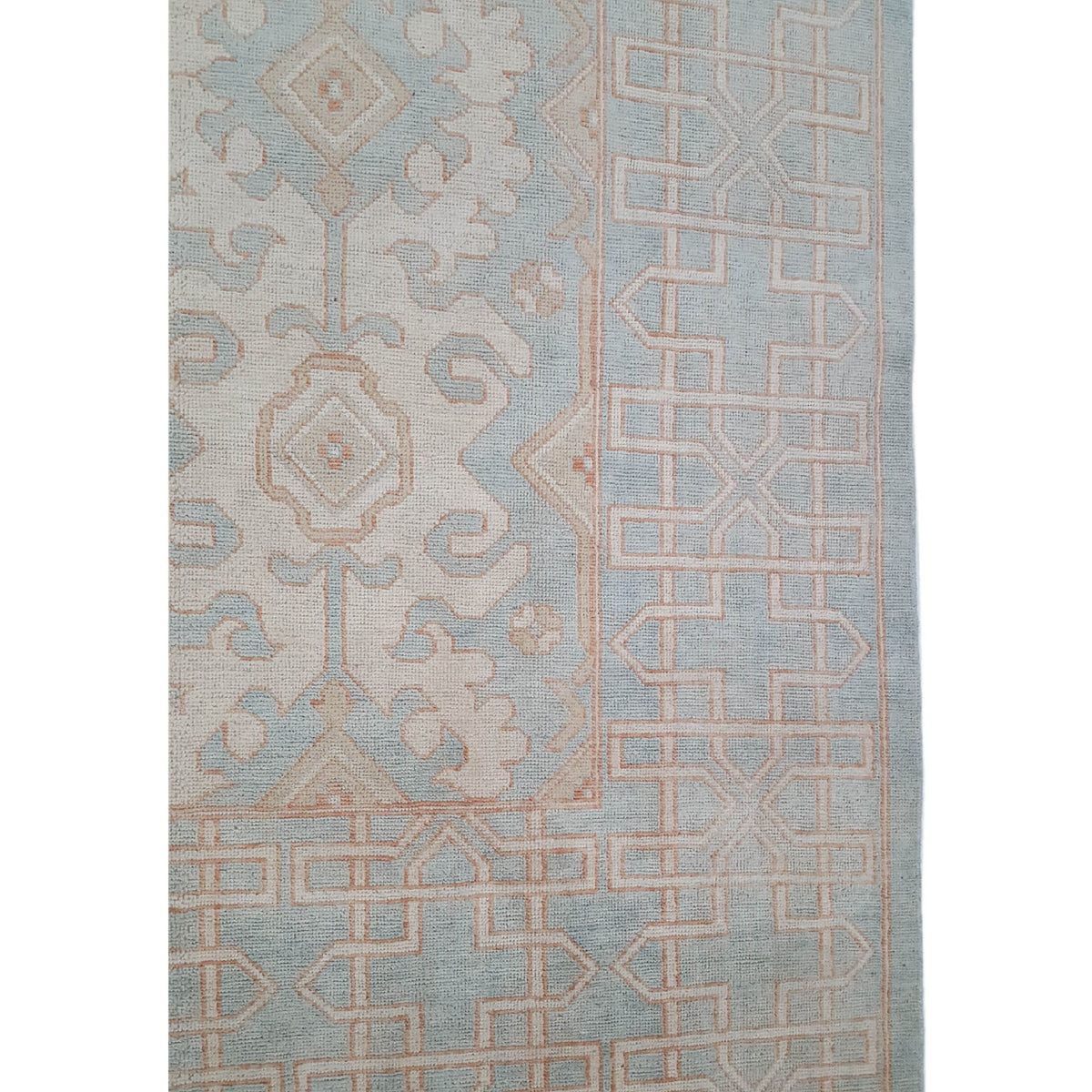 Pacific Khotan 39837 Ivory Ice Blue Transitional Hand Knotted Rug