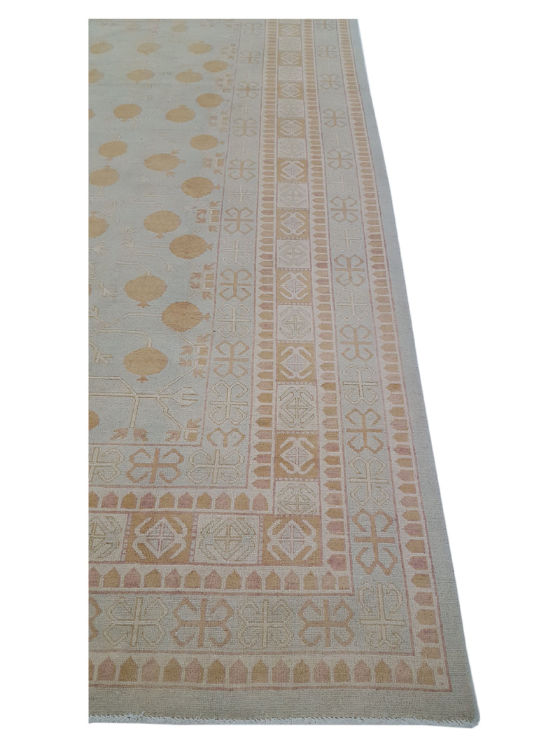 Pacific Khotan 39856 Sky Ivory Transitional Hand Knotted Rug