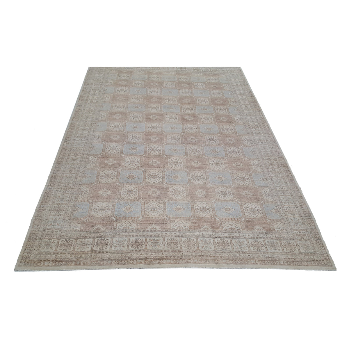 Pacific Khotan 39864 Ivory Baby Blue Transitional Hand Knotted Rug