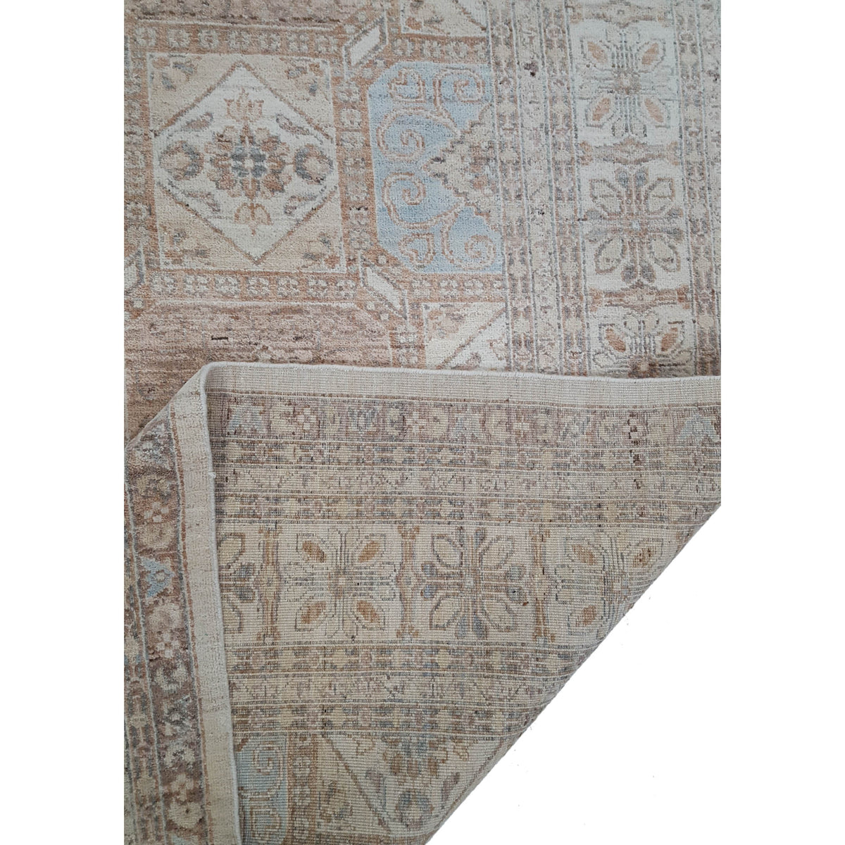 Pacific Khotan 39864 Ivory Baby Blue Transitional Hand Knotted Rug