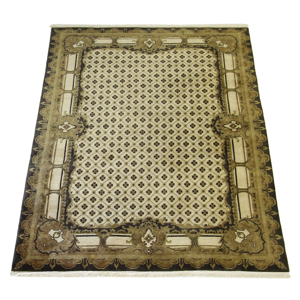 Pacific Nepalese 39889 Beige Grey Traditional Hand Knotted Rug