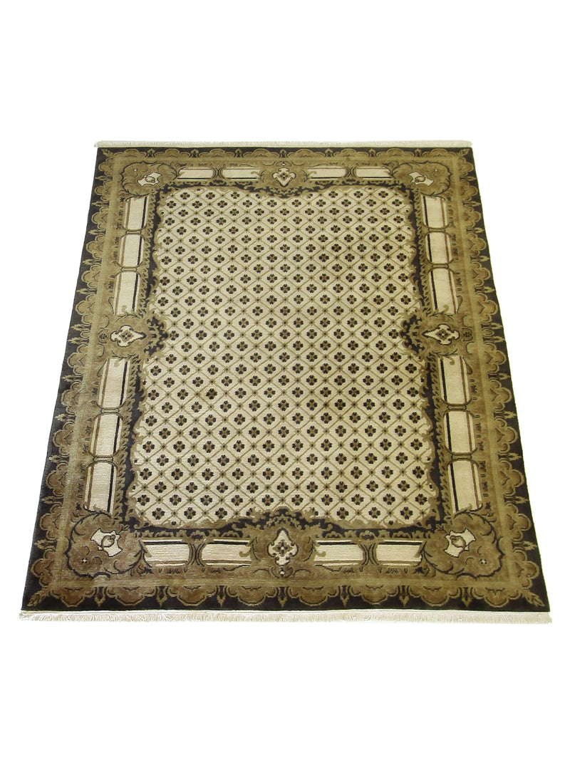 Pacific Nepalese 39889 Beige Grey Traditional Hand Knotted Rug