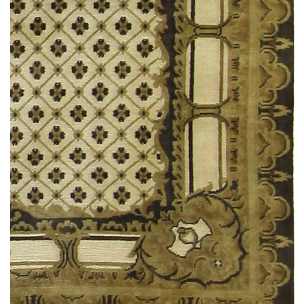 Pacific Nepalese 39889 Beige Grey Traditional Hand Knotted Rug