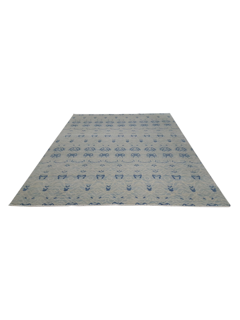 Pacific Arts and Crafts 39894 Blue Ivory Transitional Hand Knotted Rug