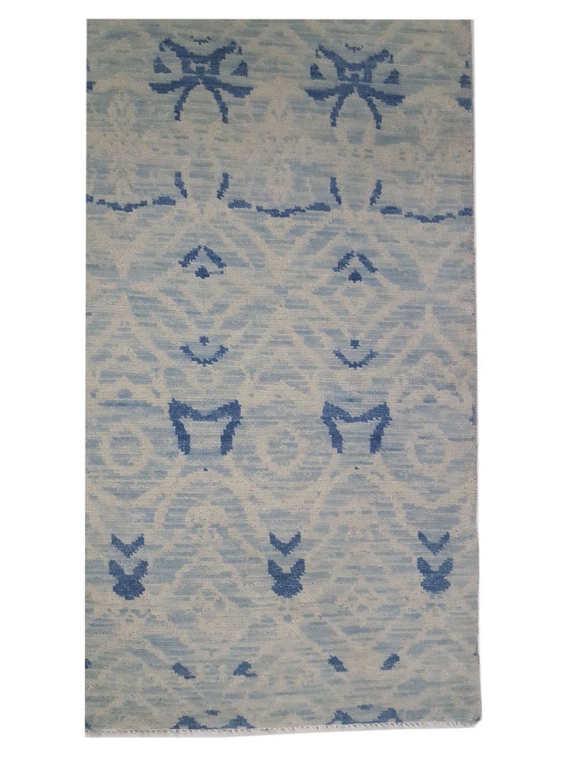Pacific Arts and Crafts 39894 Blue Ivory Transitional Hand Knotted Rug