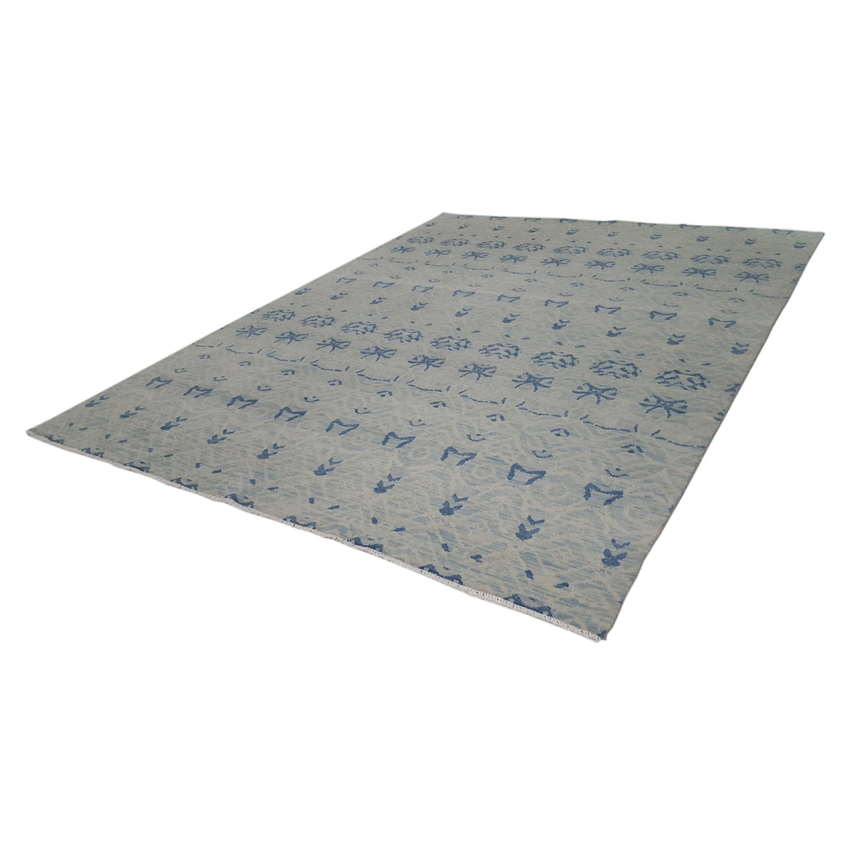 Pacific Arts and Crafts 39894 Blue Ivory Transitional Hand Knotted Rug