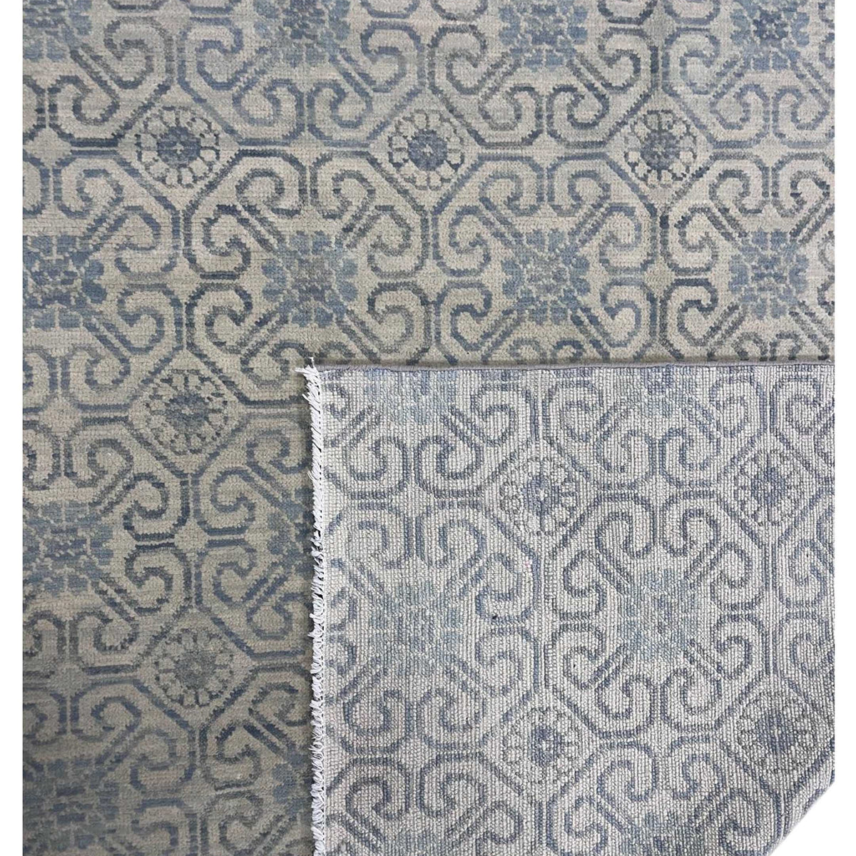 Pacific Arts and Crafts 39897 Beige Grey Transitional Hand Knotted Rug