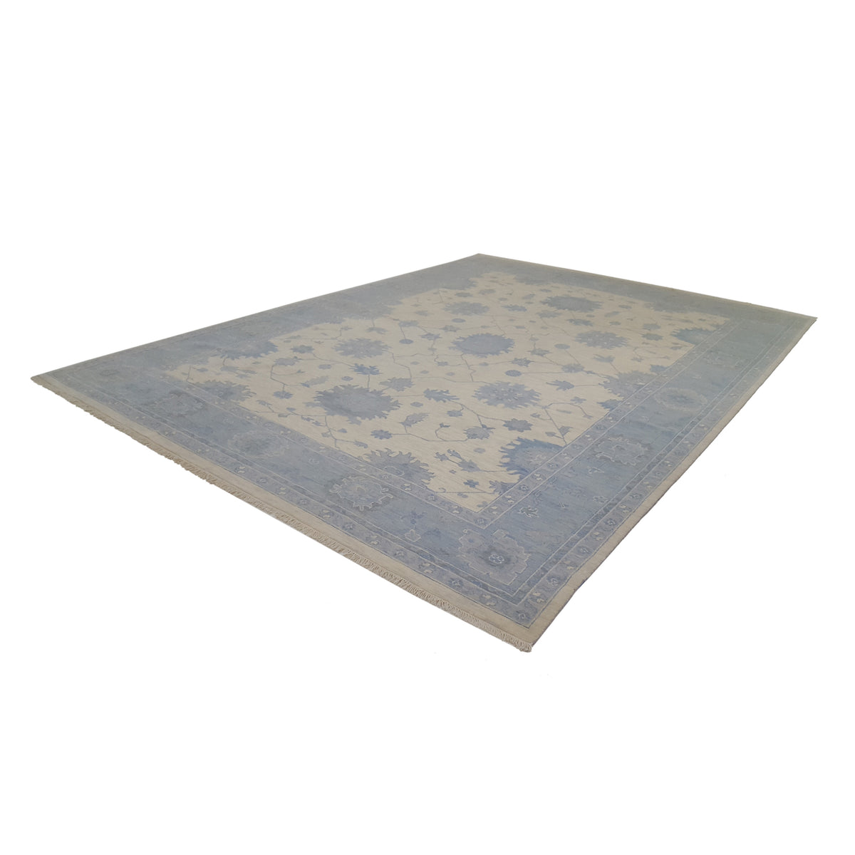 Pacific Angora 39907 Ivory Lt.Grey Traditional Hand Knotted Rug
